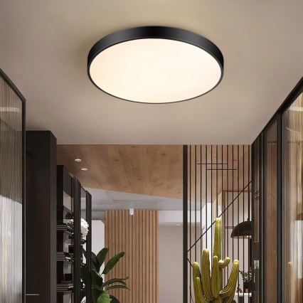 Plafonieră LED dimabilă Immax NEO 07250L NEO LITE SEMPLICI LED/60W/230V Wi-Fi Tuya negru + telecomandă