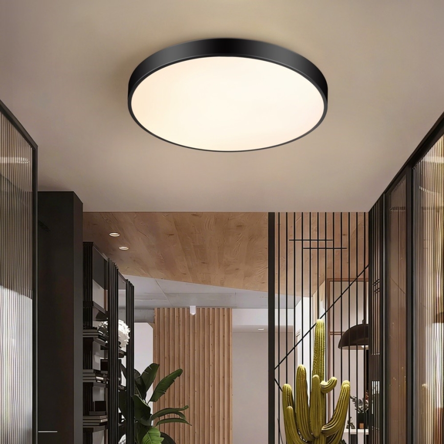 Plafonieră LED dimabilă Immax NEO 07250L NEO LITE SEMPLICI LED/60W/230V Wi-Fi Tuya negru + telecomandă