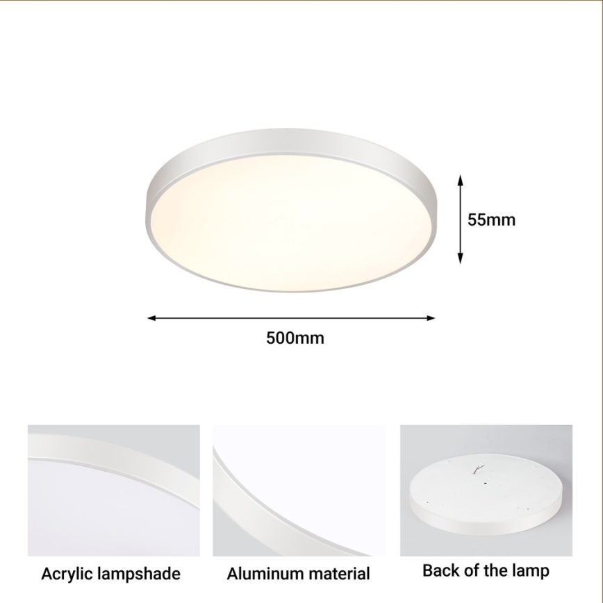 Plafonieră LED dimabilă Immax NEO 07252L NEO LITE SEMPLICI LED/48W/230V Wi-Fi Tuya alb + telecomandă