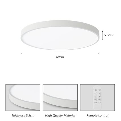 Plafonieră LED dimabilă Immax NEO 07253L NEO LITE SEMPLICI LED/60W/230V Wi-Fi Tuya alb + telecomandă