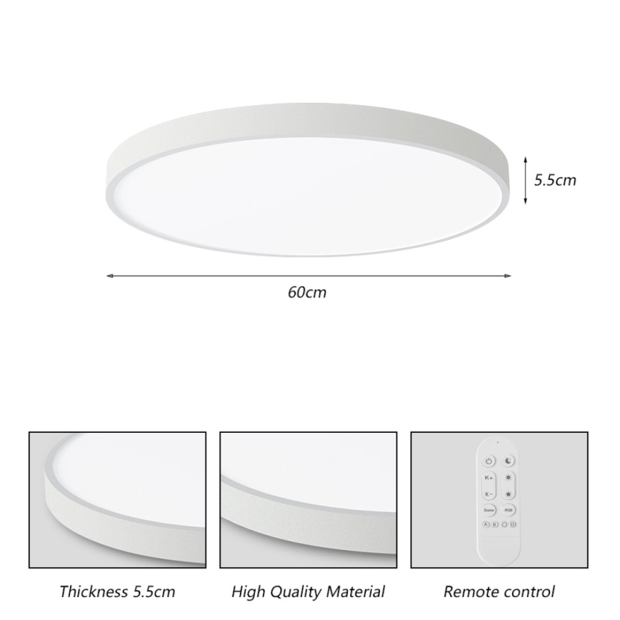 Plafonieră LED dimabilă Immax NEO 07253L NEO LITE SEMPLICI LED/60W/230V Wi-Fi Tuya alb + telecomandă