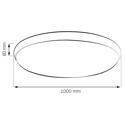 Plafonieră LED dimabilă KERN, LED/100W/230V, 3000/4000/6000K, Ø 100 cm, negru, cu telecomandă