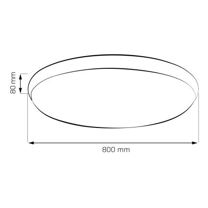 Plafonieră LED dimabilă KERN, 80 W, 230 V, 3000/4000/6000K, diametru 80 cm, aurie, cu telecomandă