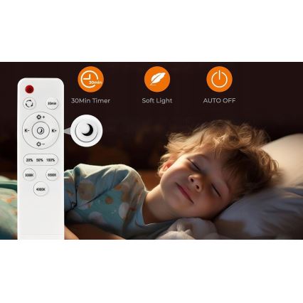 Plafonieră LED dimabilă LED/40W/230V 3000-6500K d. 40 cm negru + telecomandă