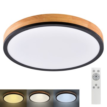 Plafonieră LED dimabilă LED/40W/230V 3000-6500K lemn + telecomandă
