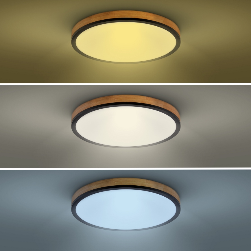 Plafonieră LED dimabilă LED/40W/230V 3000-6500K lemn + telecomandă