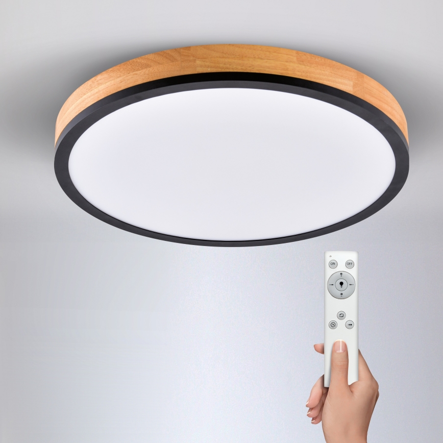 Plafonieră LED dimabilă LED/40W/230V 3000-6500K lemn + telecomandă