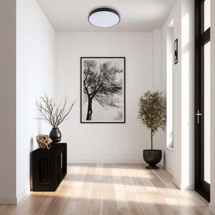 Plafonieră LED dimabilă LED/60W/230V 3000-6500K d. 60 cm negru + telecomandă