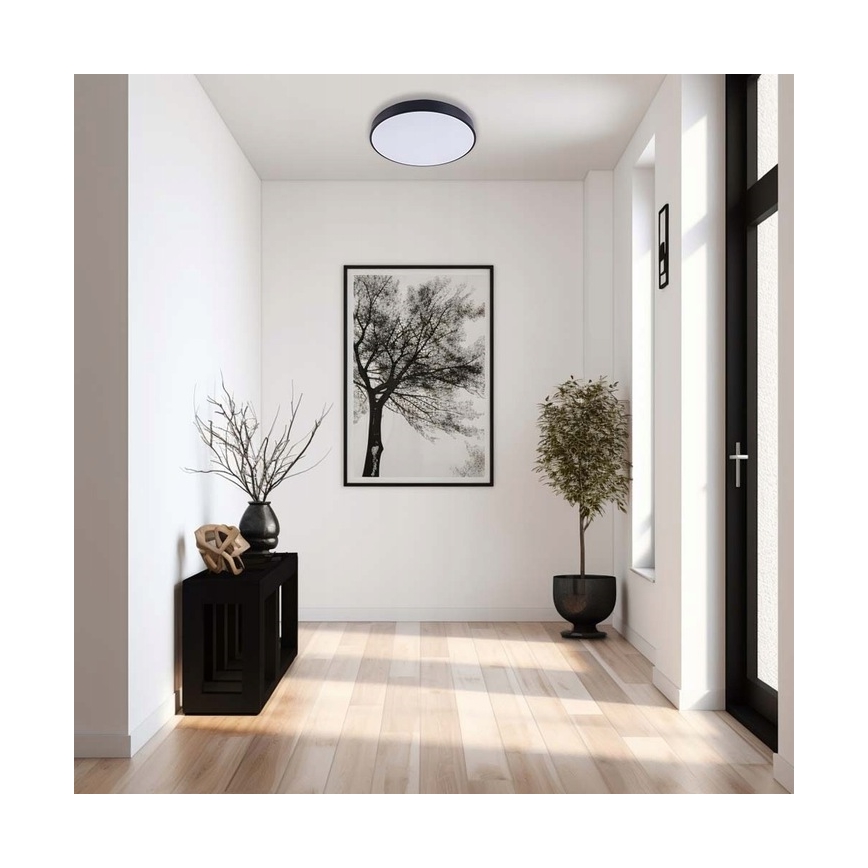 Plafonieră LED dimabilă LED/60W/230V 3000-6500K d. 60 cm negru + telecomandă