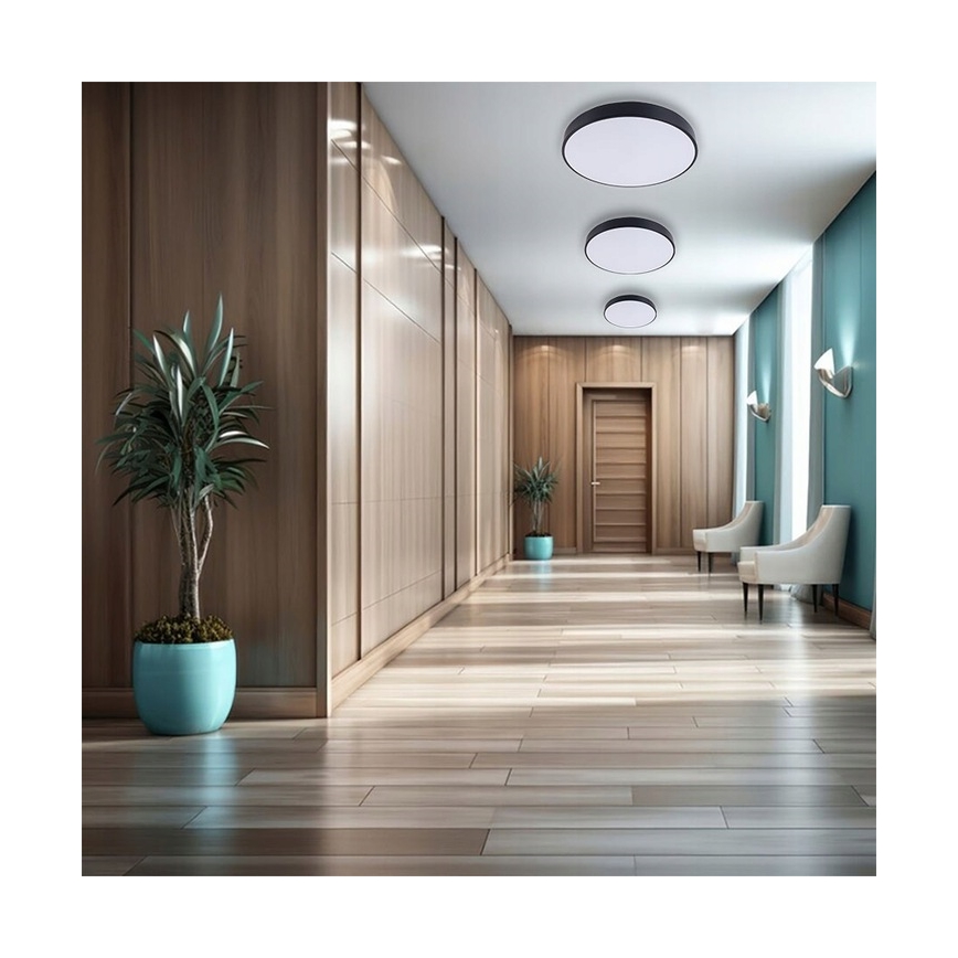 Plafonieră LED dimabilă LED/60W/230V 3000-6500K d. 60 cm negru + telecomandă