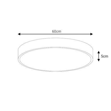 Plafonieră LED dimabilă LED/60W/230V 3000-6500K d. 60 cm negru + telecomandă