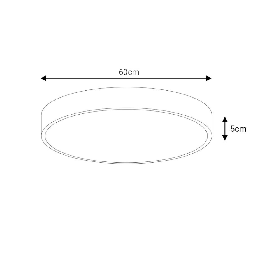 Plafonieră LED dimabilă LED/60W/230V 3000-6500K d. 60 cm negru + telecomandă