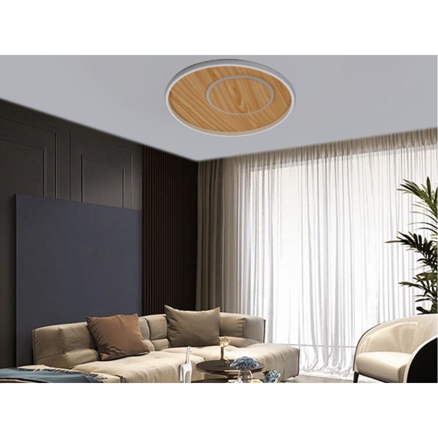 Plafonieră LED dimabilă LED/65W/230V 3000-6500K maro + telecomandă