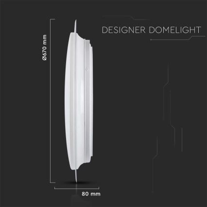 Plafonieră LED dimabilă LED/72W/230V 3000-6500K d. 67 cm alb + telecomandă