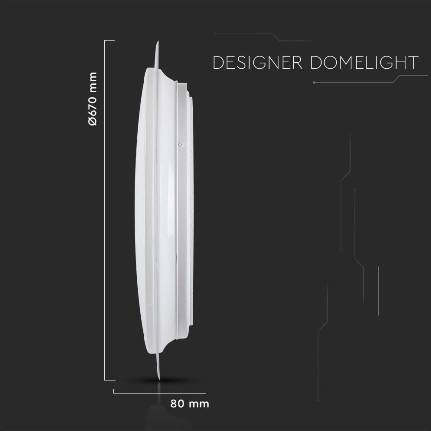 Plafonieră LED dimabilă LED/72W/230V 3000-6500K d. 67 cm alb + telecomandă