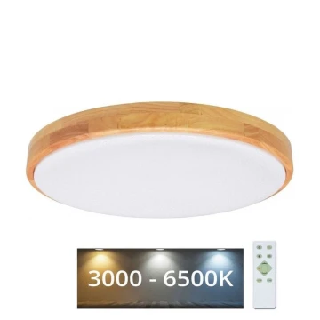 Plafonieră LED dimabilă LENA LED/24W/230V 3000-6500K stejar + telecomandă