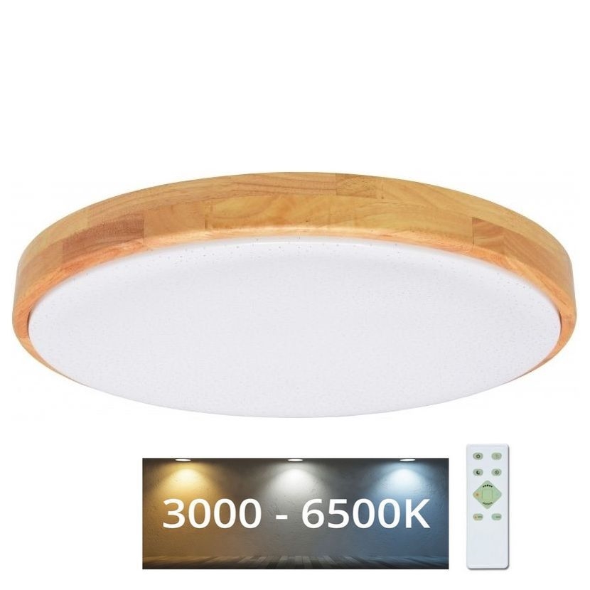 Plafonieră LED dimabilă LENA LED/60W/230V 3000-6500K stejar + telecomandă