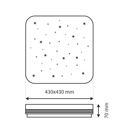 Plafonieră LED dimabilă MANA LED/36W/230V 2700-6500K 43x43 cm + telecomandă