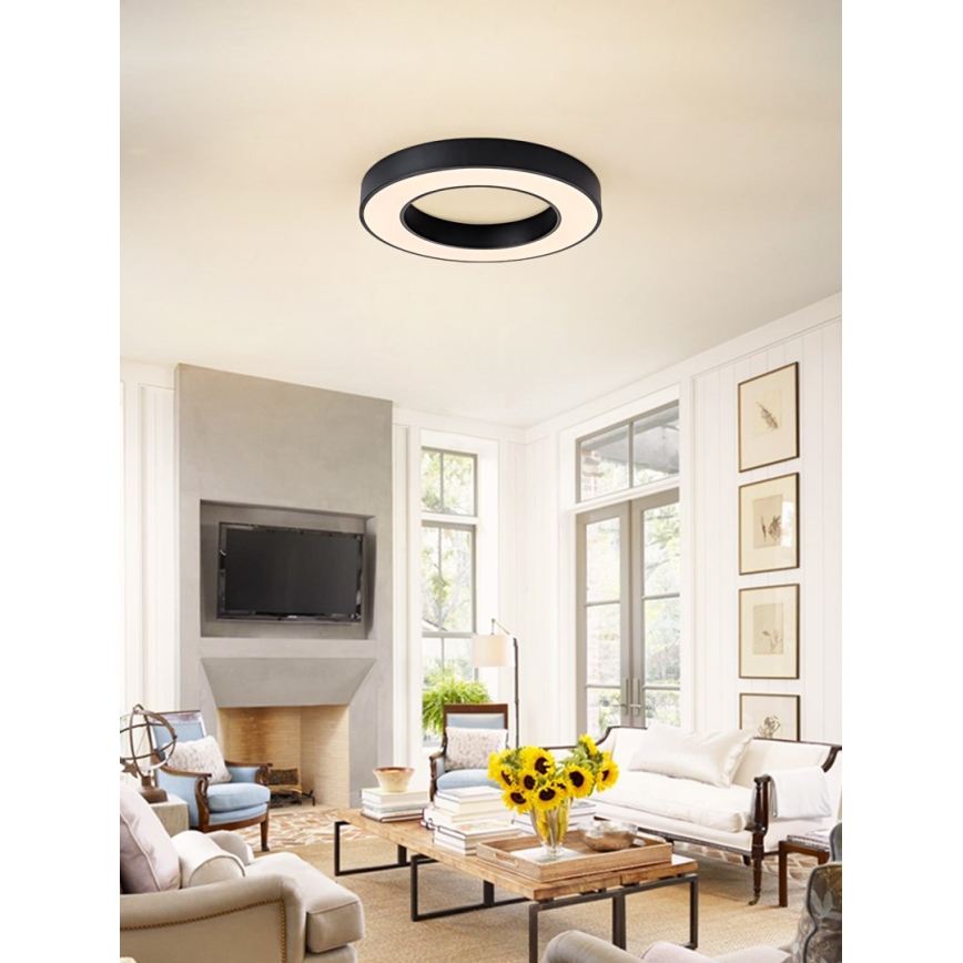 Plafonieră LED dimabilă PASTEL LED/53W/230V 60 cm negru Tuya Immax NEO 07209L + telecomandă