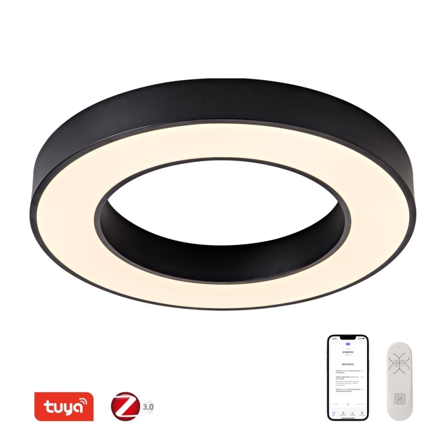 Plafonieră LED dimabilă PASTEL LED/53W/230V 60 cm negru Tuya Immax NEO 07209L + telecomandă