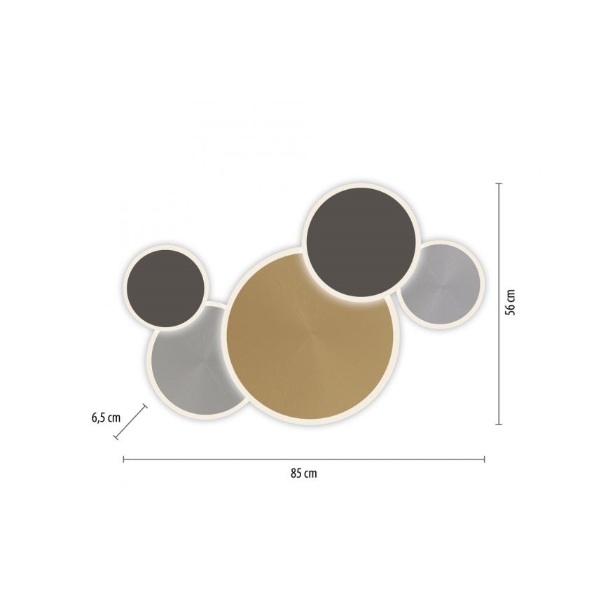 Plafonieră LED dimabilă Paul Neuhaus 8008-70 Q-PIATO LED/49W/230V 2700-5000K Wi-Fi + telecomandă