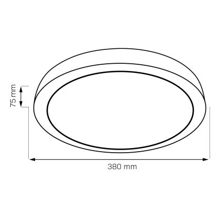 Plafonieră LED dimabilă pentru baie HALINA LED/48W/230V 3000-6000K d. 38 cm negru + telecomandă