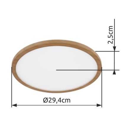 Plafonieră LED dimabilă pentru baie LED/18W/230V IP44 maro Globo