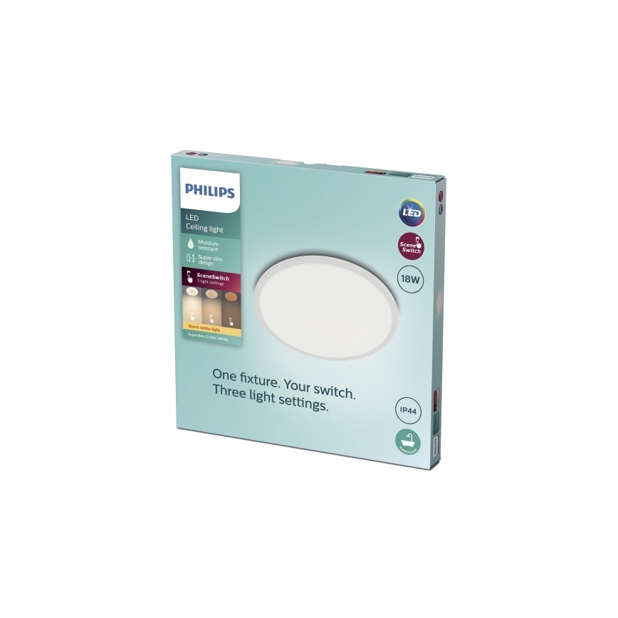 Plafonieră LED dimabilă pentru baie SCENE SWITCH LED/18W/230V IP44 2700K Philips