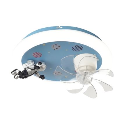 Lampă LED de tavan reglabilă pentru copii, cu ventilator, LED/48W/230V, 3000/4000/6000K, albastru + telecomandă