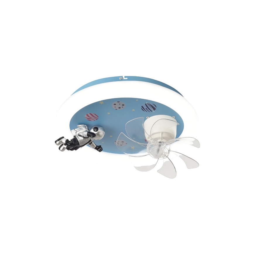 Lampă LED de tavan reglabilă pentru copii, cu ventilator, LED/48W/230V, 3000/4000/6000K, albastru + telecomandă