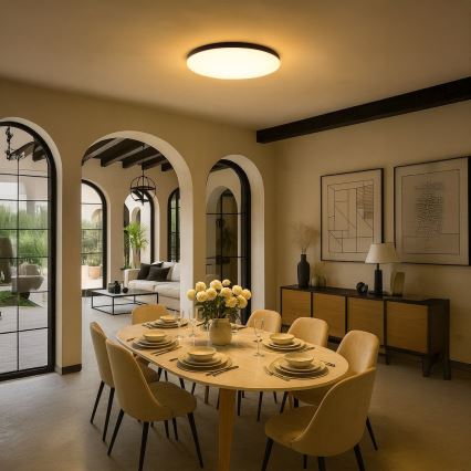 Plafonieră LED dimabilă SIENA LED/80W/230V 3000-6000K Ø 75 cm neagră + telecomandă