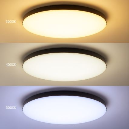 Plafonieră LED dimabilă SIENA LED/80W/230V 3000-6000K Ø 75 cm neagră + telecomandă