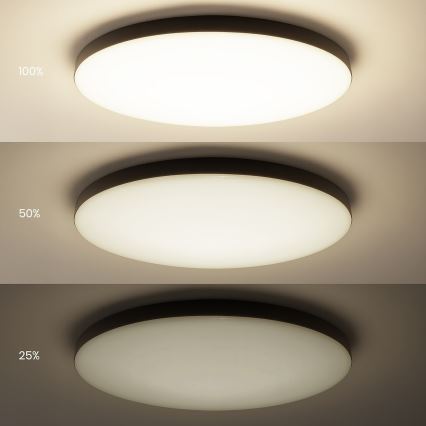 Plafonieră LED dimabilă SIENA LED/80W/230V 3000-6000K Ø 75 cm neagră + telecomandă