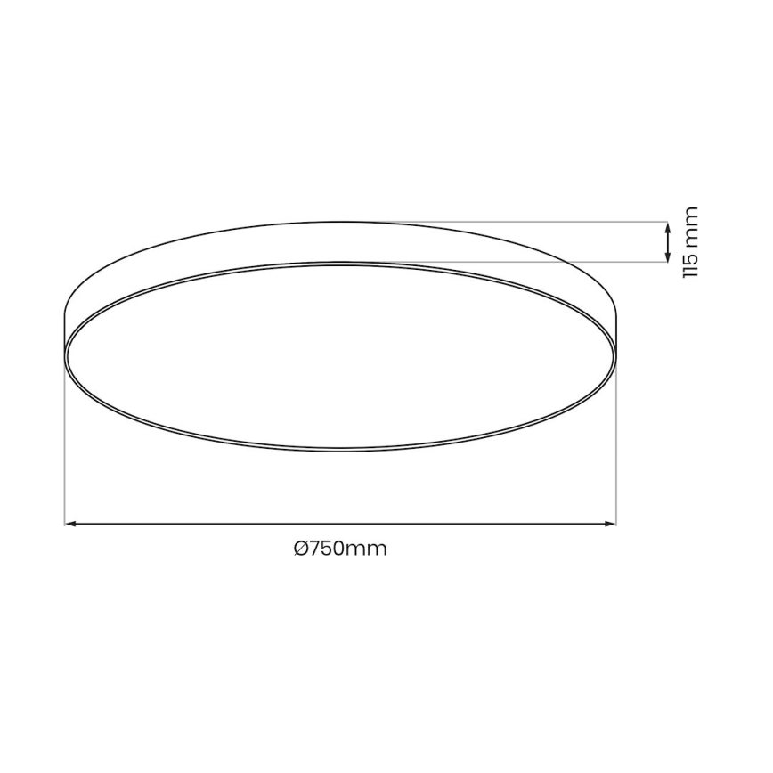 Plafonieră LED dimabilă SIENA LED/80W/230V 3000-6000K Ø 75 cm neagră + telecomandă
