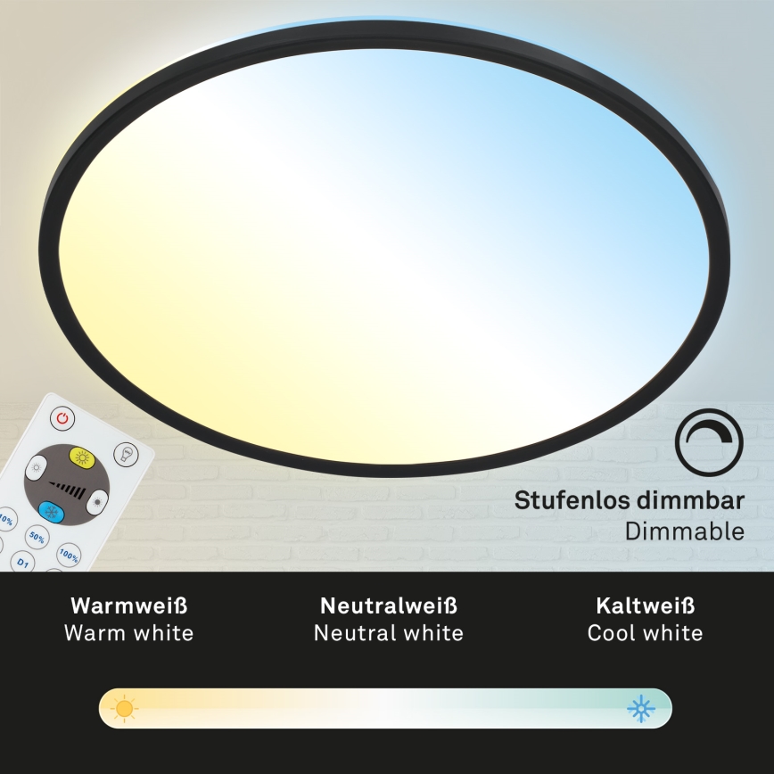 Plafonieră LED dimabilă SLIM Briloner 7080-015 LED/22W/230V 2700-6500K + telecomandă