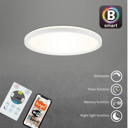 Plafonieră LED dimabilă SLIM LED/18W/230V 2700-6500K Wi-Fi Tuya Briloner 7058-016 + telecomandă