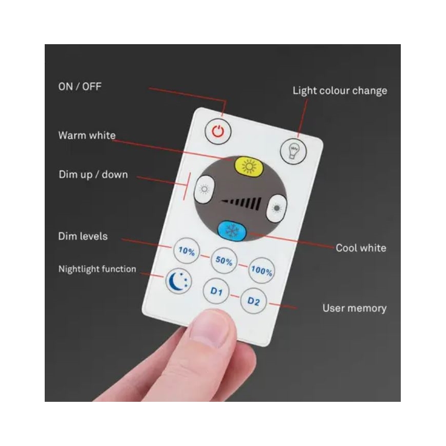 Plafonieră LED dimabilă SLIM LED/18W/230V 2700-6500K Wi-Fi Tuya Briloner 7058-016 + telecomandă