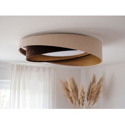 Plafonier LED reglabil SMART GALAXY MODERN LED/24W/230V 3000-6500K Ø55 cm bej/maro/auriu + telecomandă