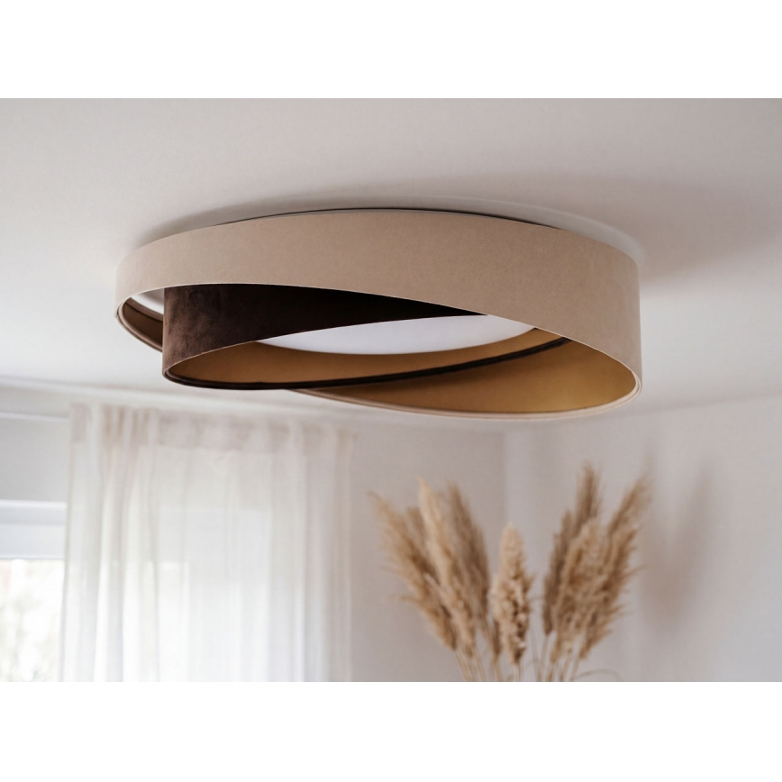 Plafonier LED reglabil SMART GALAXY MODERN LED/24W/230V 3000-6500K Ø55 cm bej/maro/auriu + telecomandă