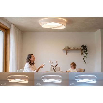 Plafonieră LED dimmabilă SMART GALAXY MODERN, 24 W, 230 V, 3000-6500 K, Ø 55 cm, alb + telecomandă inclusă