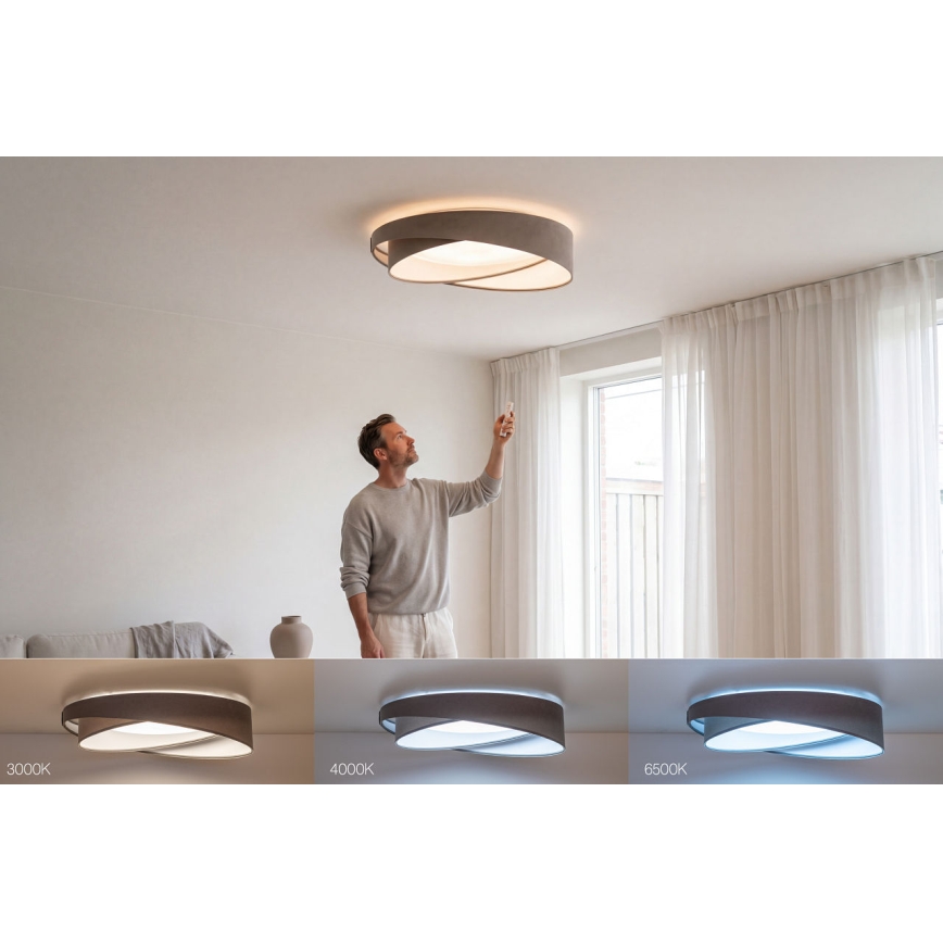 Lampă de tavan LED dimabilă SMART GALAXY MODERN LED/24W/230V 3000-6500K Ø 55 cm gri/alb + telecomandă