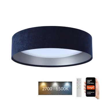 Plafonieră LED dimabilă SMART GALAXY LED/24W/230V d. 45 cm 2700-6500K Wi-Fi Tuya albastru/argintiu + telecomandă