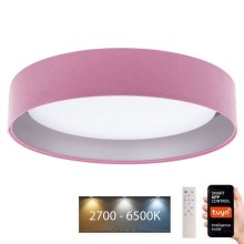Plafonieră LED dimabilă SMART GALAXY LED/36W/230V d. 55 cm 2700-6500K Wi-Fi Tuya roz/argintiu + telecomandă
