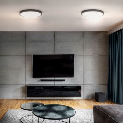 Plafonieră LED dimabilă ESTELA LED/36W/230V d. 30 cm negru + telecomandă