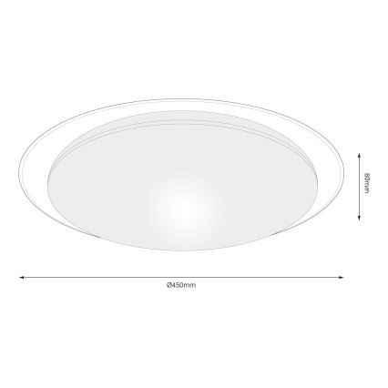 Plafonieră LED dimmabilă SONIC, 35W/230V, 3000-6000K, Ø45 cm, alb + telecomandă