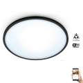 Plafonieră LED dimabilă SUPERSLIM LED/14W/230V 2700-6500K Wi-Fi neagră WiZ