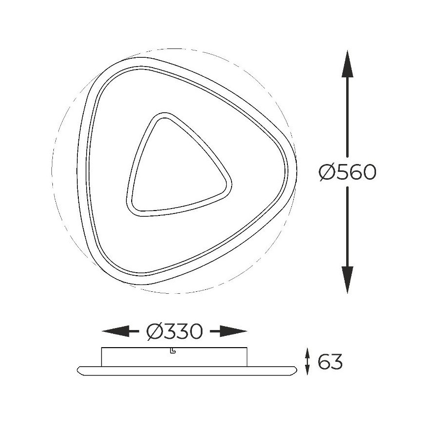 Plafonieră LED dimabilă Zuma Line LED/27W/230V 3000K negru + telecomandă