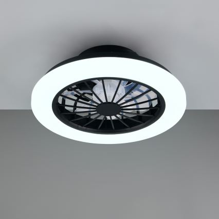 Plafonieră LED RGBW dimmabilă cu ventilator GHANA LED/24W/230V 3000-6500K alb/negru + telecomandă