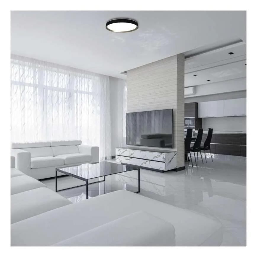 Plafonieră LED reglabilă ILVI LED/45W/230V 2700-6500K Ø 50 cm negru/alamă + telecomandă