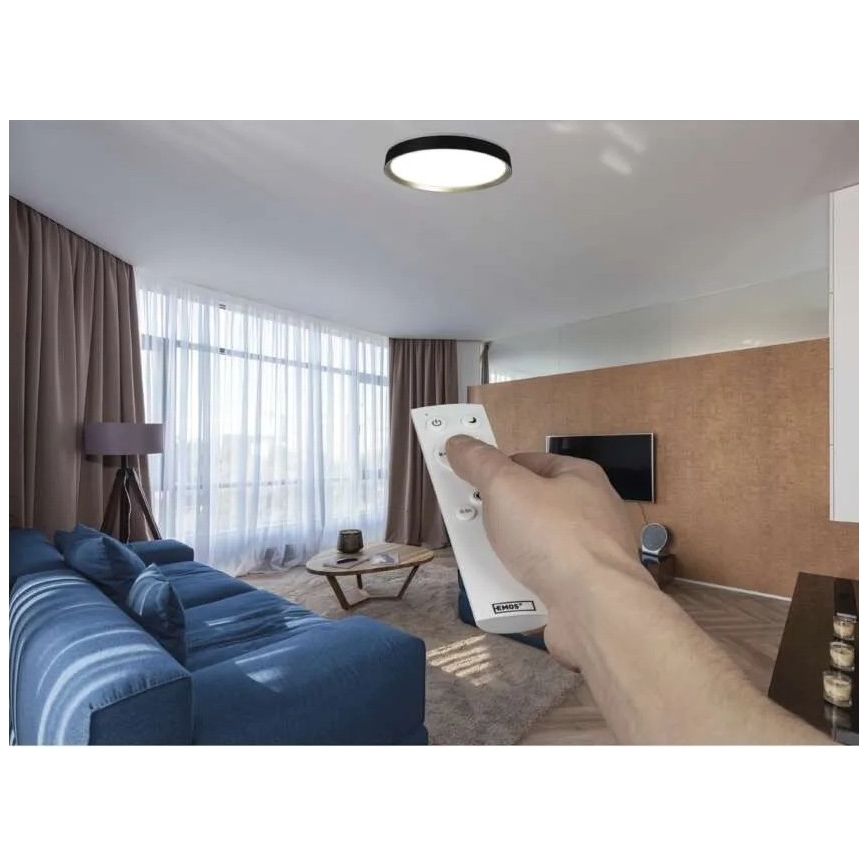 Plafonieră LED reglabilă ILVI LED/45W/230V 2700-6500K Ø 50 cm negru/alamă + telecomandă